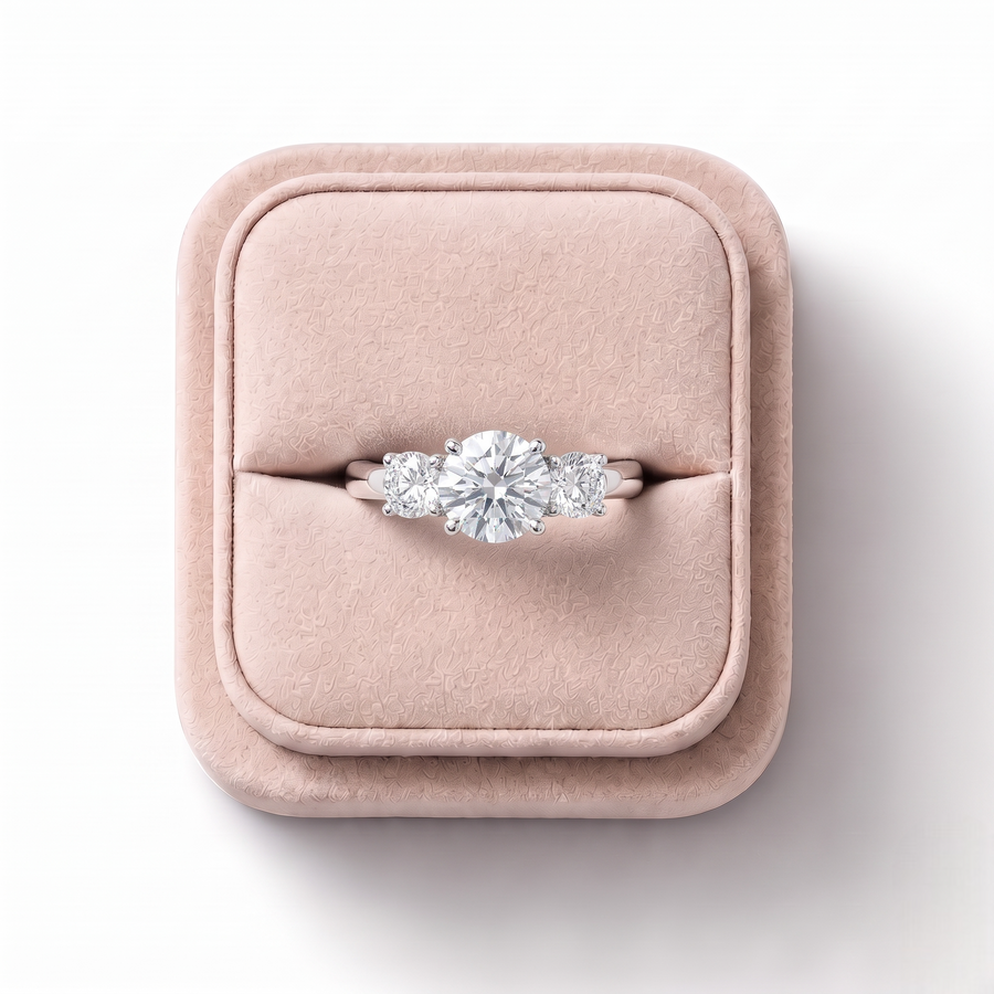 1.94 Ct Round Three Stone Ring