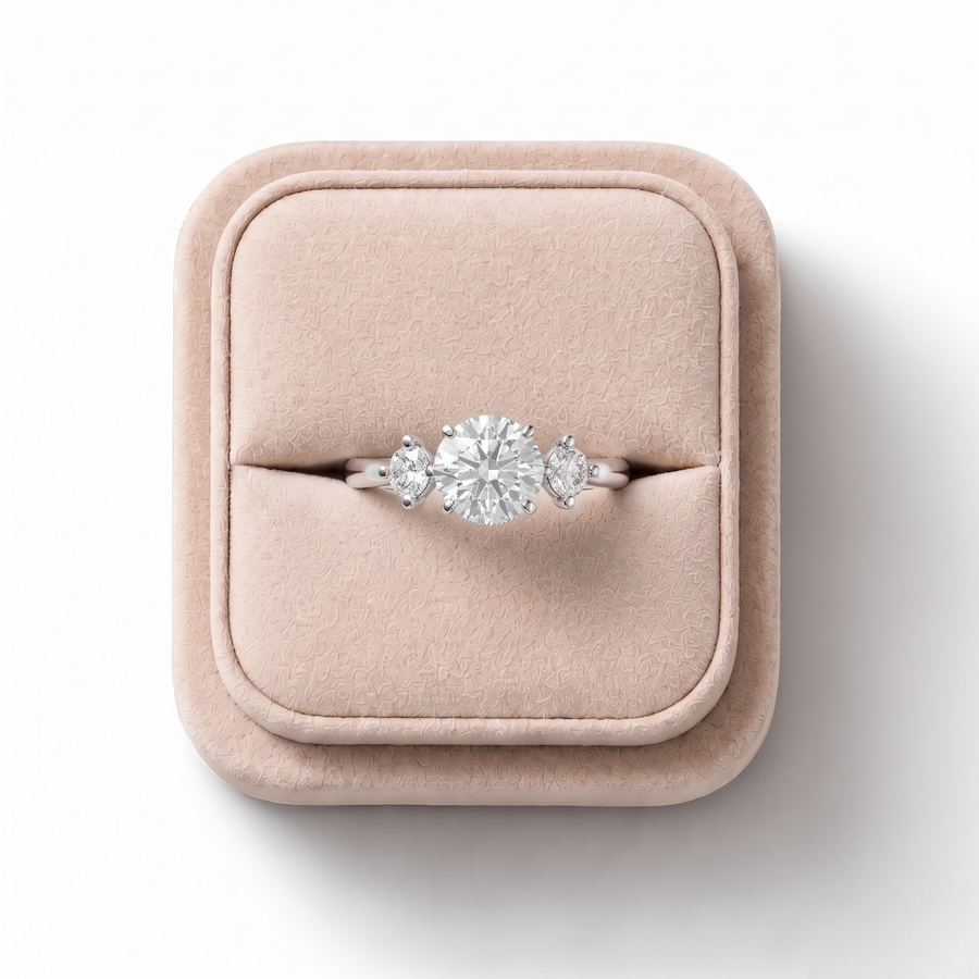 1.21 CT Round Three-Stone Lab Diamond Ring
