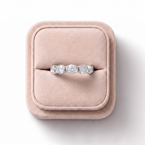 3.48 Ct Round Bezel Set Full Eternity Band