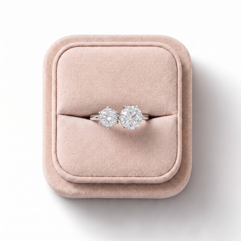 3.00 Ct Round Toi et Moi Minimal Ring