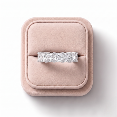 7.98 Ct Princess U-Prong Full Eternity Ring