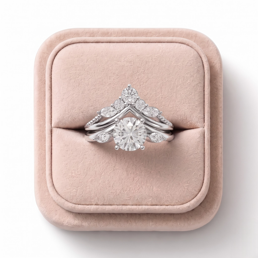 1.40 Ct Round Solitaire With Side Stone Band Set 1.00 Ct Center