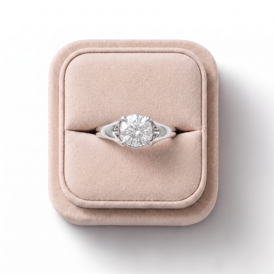 1.00 CT Round Lab Diamond Solitaire Ring