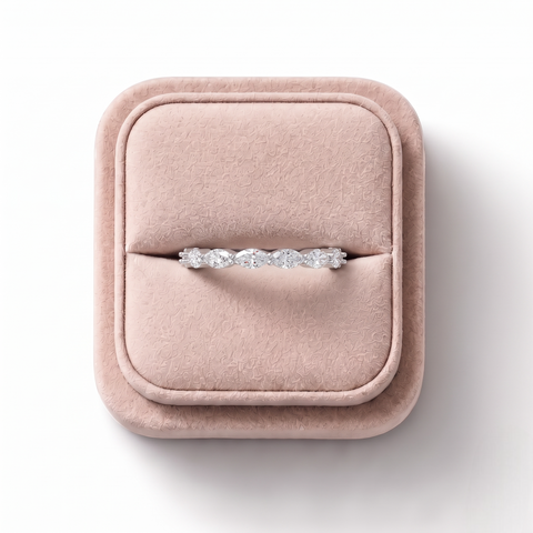 0.89 Ct Marquise Basket Set Full Eternity Ring
