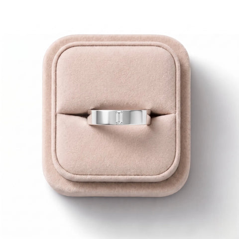 0.148 CT Baugette Flush Set Lab Diamond Men's Wedding Band