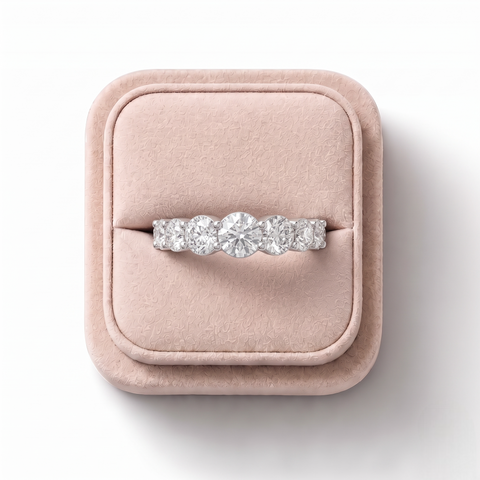 1.33 Ct Round Baskets Set Half Eternity Ring