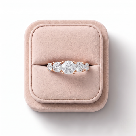 2.44 Ct Round Five Stone Lab Diamond Ring