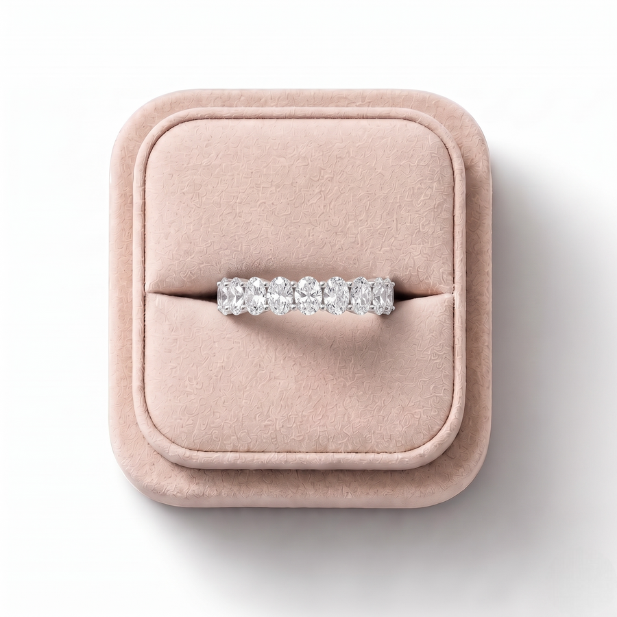 1.28 Ct Oval Shared-Prong Full Eternity Ring