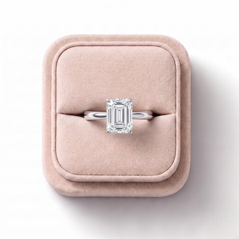 1.00 Ct Emerald Solitaire Lab Diamond Ring