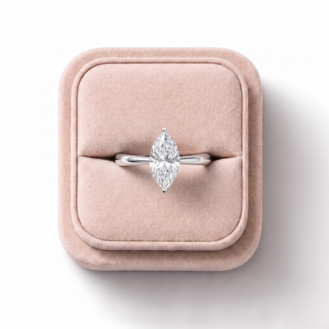 1.00 Ct Marquise Solitaire Lab Diamond Ring