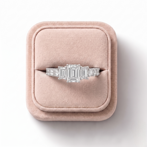 2.00 Ct Emerald Lab Diamond Accent Ring