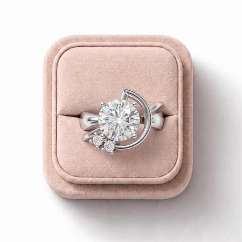 2.09 Ct Round Solitaire Bypass Style Ring