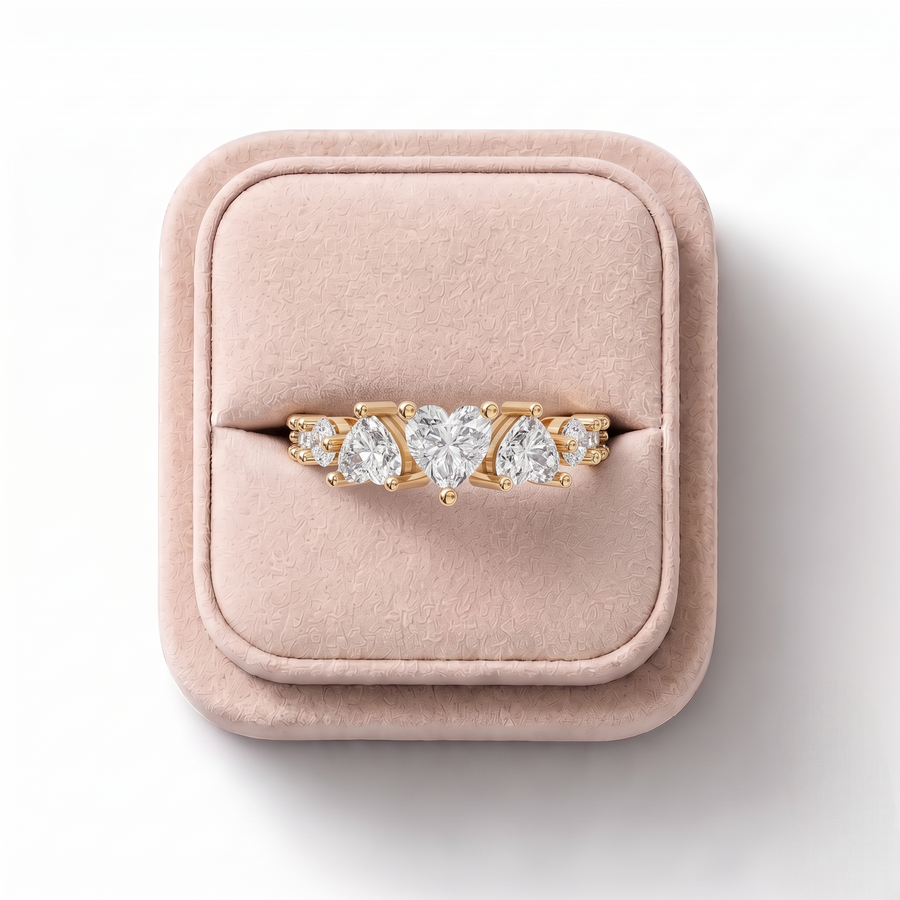 1.03 Ct Heart Lab Diamond Eternity Ring