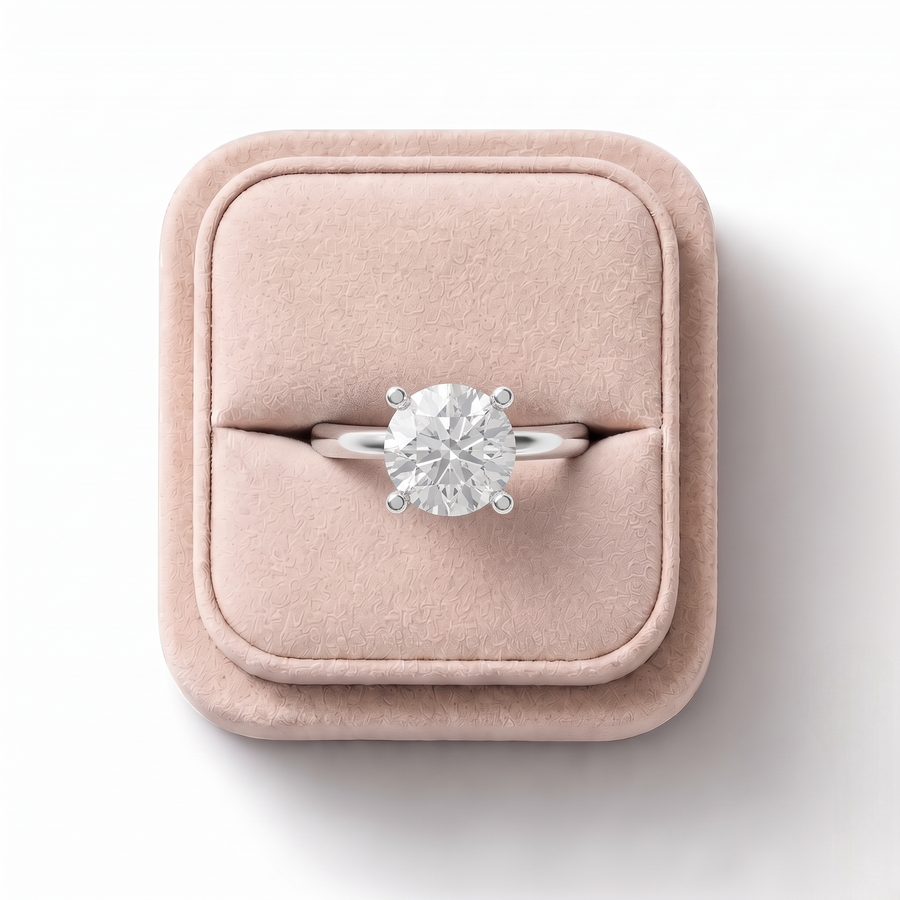 1 Ct Round Lab Diamond Solitaire Ring 1.00 Ct Center