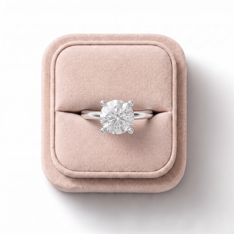 1 Ct Round Lab Diamond Solitaire Ring 1.00 Ct Center