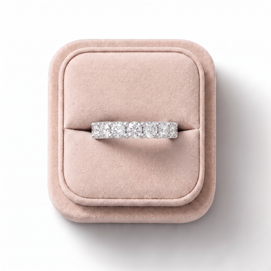 1.45 Ct Round Shared-Prong Full Etenity Ring