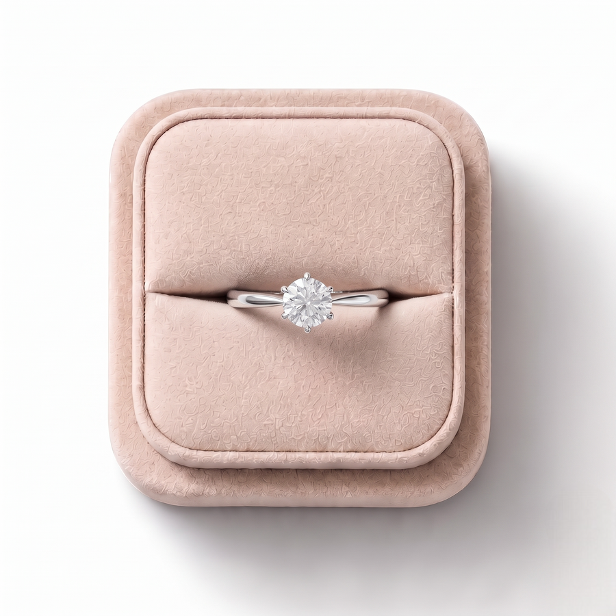 1.00 Ct Round Solitaire Tulip Setting Ring 1.00 Ct Center