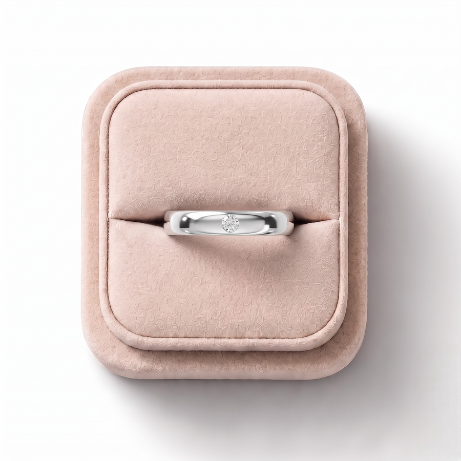 0.10 Ct Round Diamond Bezel Set Band