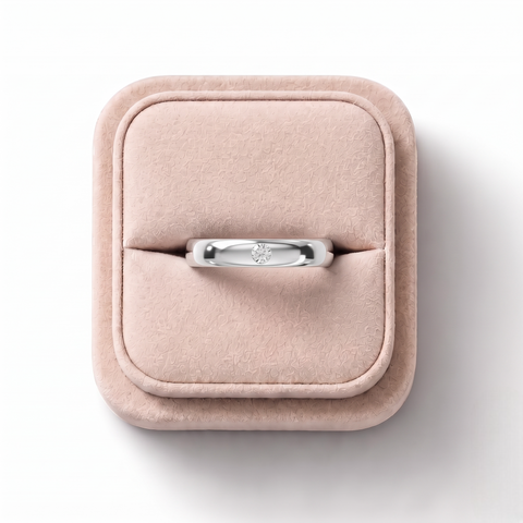 0.10 Ct Round Bezal Set Couple Band