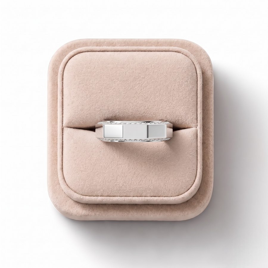 0.67 Ct Octagon Diamond Wedding Band