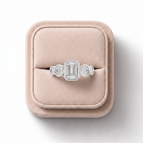 1.68 Emerald With Side Stone Engagement Ring