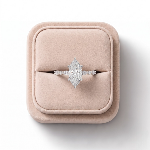 2.64 Ct Marquise With Side Diamond Engagement Ring