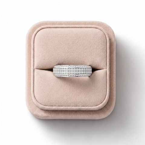 0.91 Ct Triple Row Diamond Wedding Band