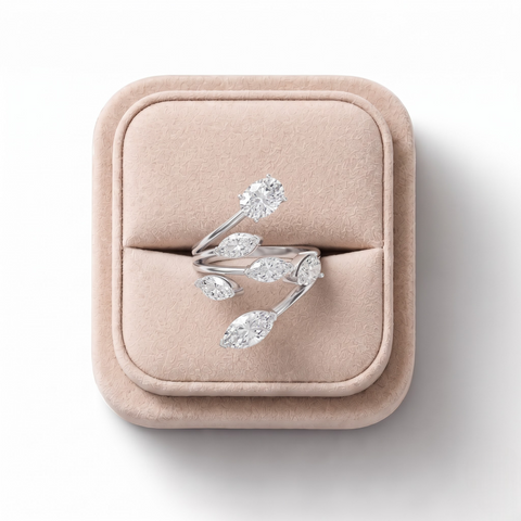 2.45 Ct Multi-Stone Open Wrap Diamond Ring