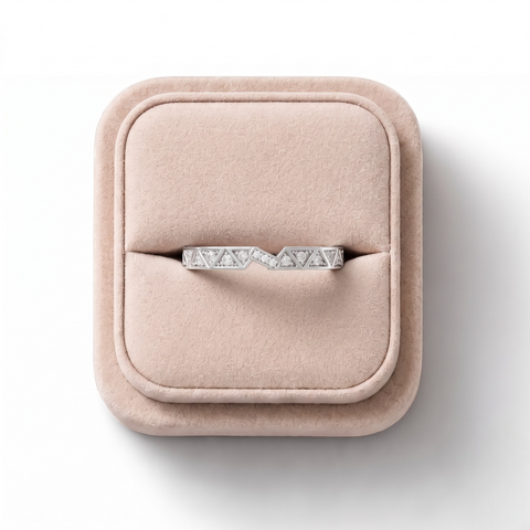0.12 Ct Triangle Pavé Open Ring