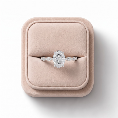 1.81 Ct Oval Diamond Marquise Side Stone Ring 1.5 Ct Center