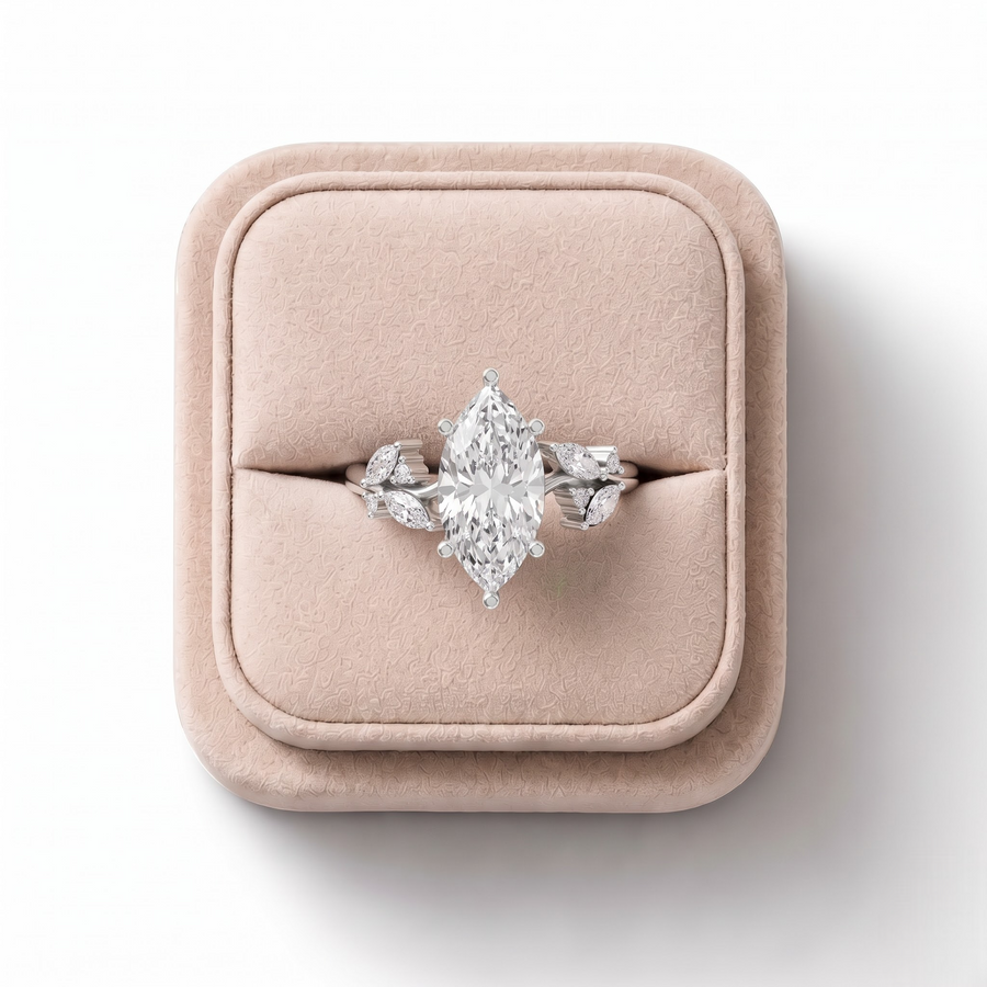 2.23 Ct Marquise Nature-Inspired Engagement Ring