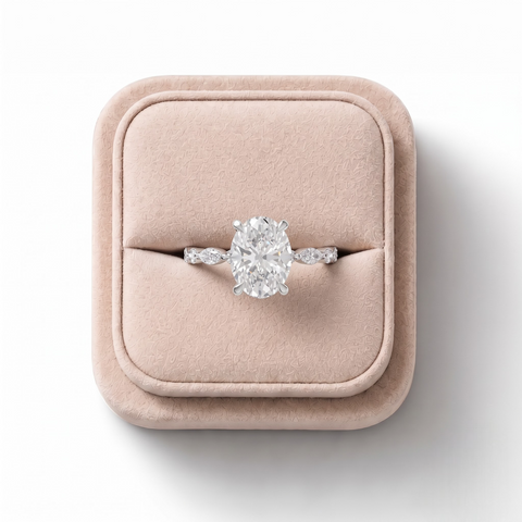 2.31 Ct Oval Four Prong Lab Grown Diamond Engagement Ring