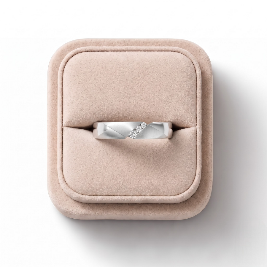 0.047 Ct Round Diamond Groove Band