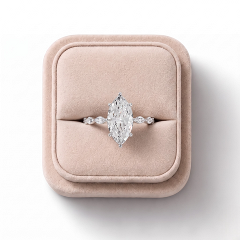 2.31 CT Marquise Lab Diamond Ring with Marquise Side Stones