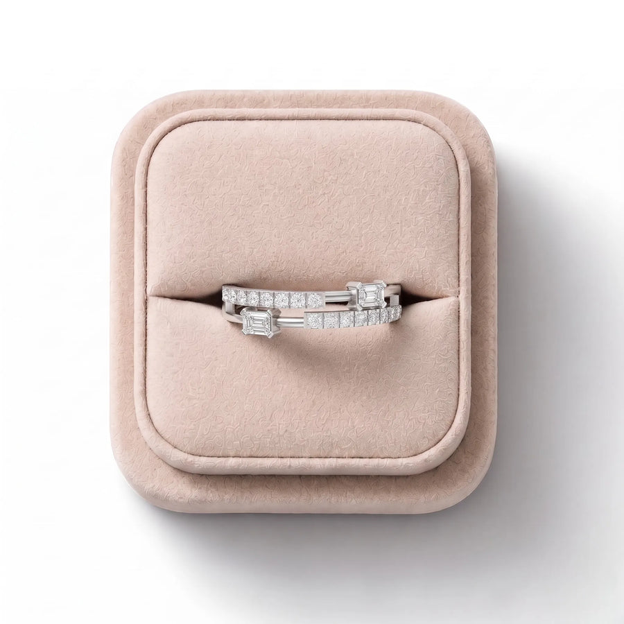 0.29 CT Emerald Pavé Lab Grown Diamond Band Ring