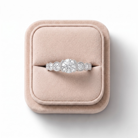 1.62 Ct Round Solitaire With Side Diamond Ring