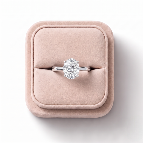 1.00 Ct Oval Solitaire Lab Diamond Ring
