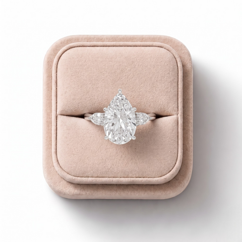 4.33 CT Pear Three-Stone Lab Diamond Ring