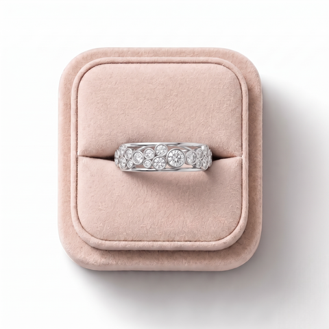 0.74 Ct Bubble Roun Bezel Band