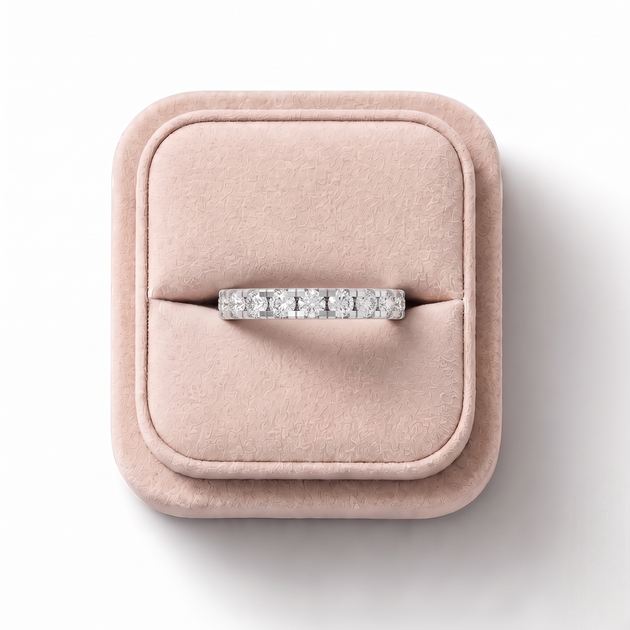 1.11 Ct Round Bar-Set Full Eternity Ring