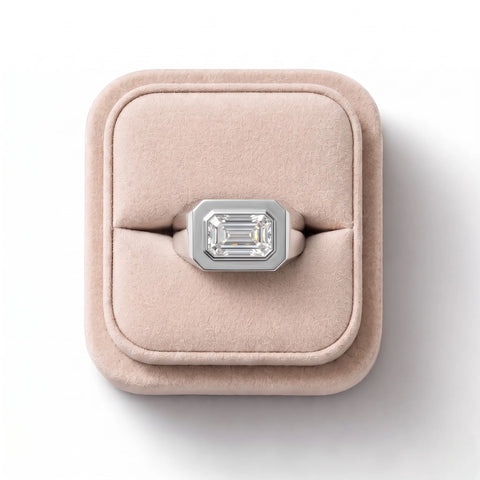 2.00 CT Emerald Lab Grown Diamond Bezel Set Men's Ring
