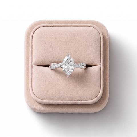 1.20 CT Marquise Pavé Lab Diamond Ring