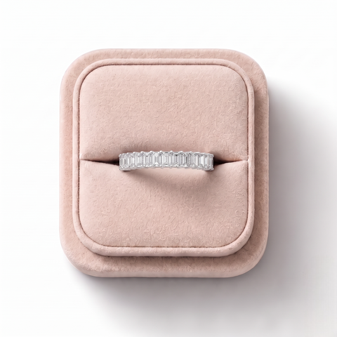 2.56 Ct Emerald Basket Set Full Eternity Band