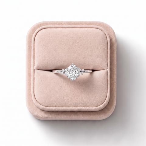 1.13 Ct Oval Solitaire With Side Diamond Ring