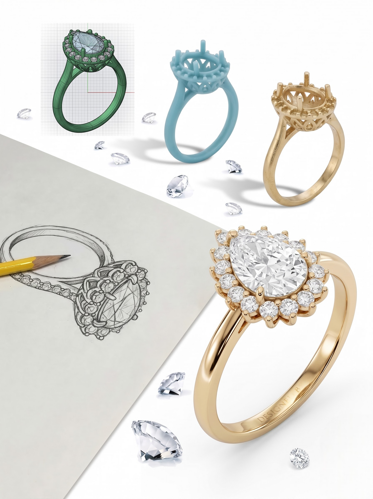 Custom lab-grown diamond jewellery design at Buvea Jewels