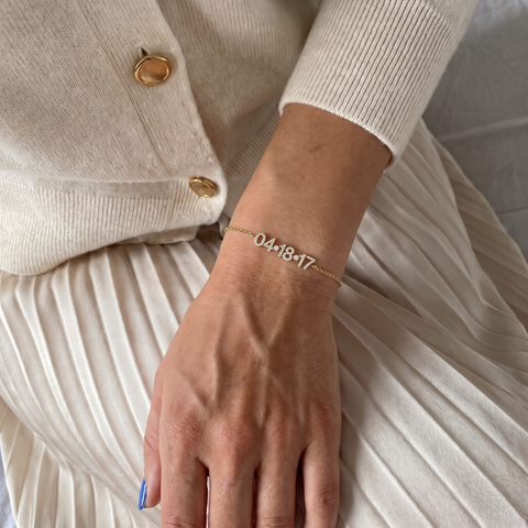 0.75 CT Round Custom Date Lab Diamond Bracelet