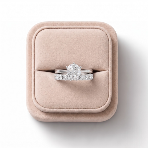 2.50 CT Round Solitaire Half Eternity Lab iamond Bridal Set