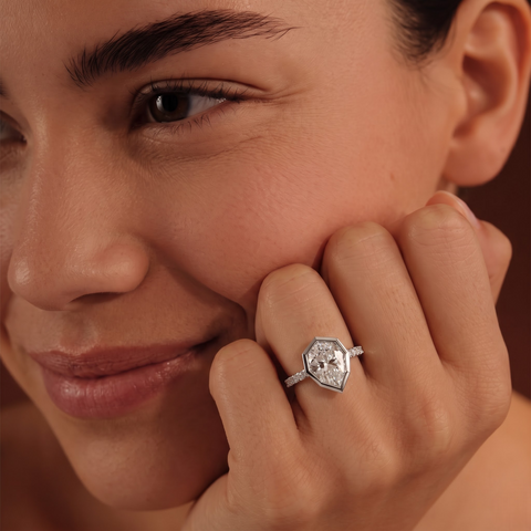 2.18 Ct Pear Solitaire Bezel With Side Diamond Band