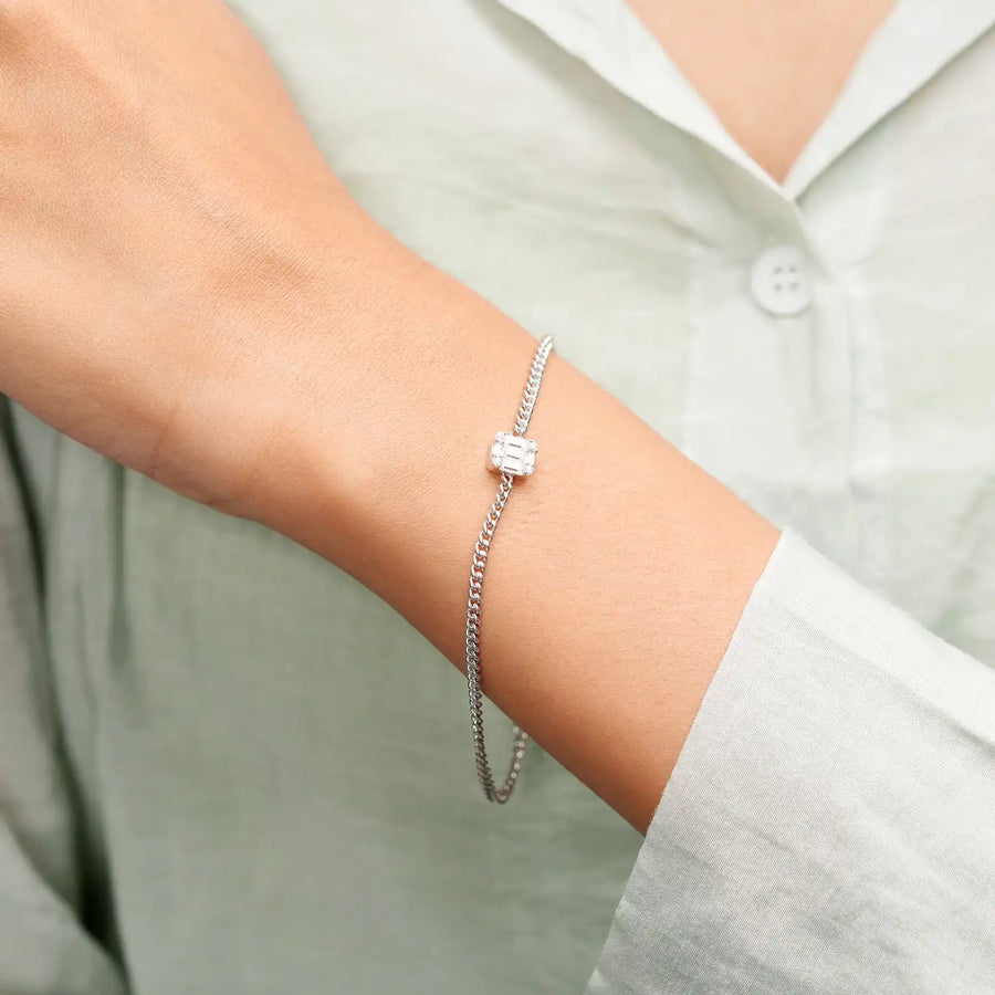 Wrist close-up of geometric centerpiece