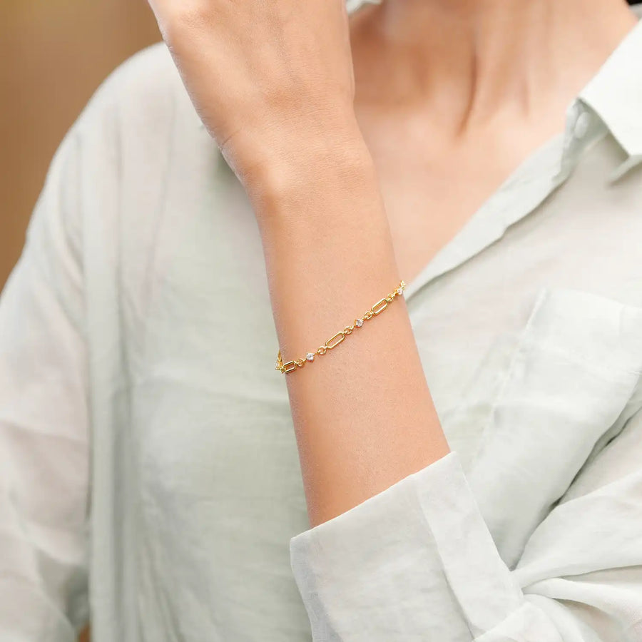 Wrist close-up showing bracelet